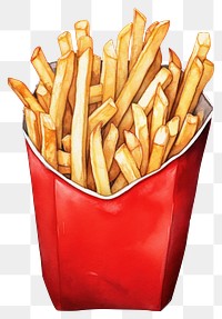 PNG A frenchfries red box food white background condiment. AI generated Image by rawpixel.
