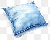 PNG Blue pillow cushion white background relaxation. AI generated Image by rawpixel.