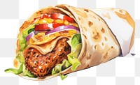 PNG Burger wrap bread food white background. AI generated Image by rawpixel.