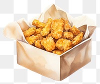 PNG Nugget in box food white background container. AI generated Image by rawpixel.