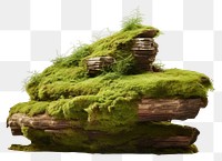 PNG A stack of wood on top of white background and moss green plant tree. AI generated Image by rawpixel.