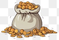 PNG  Bag of coins sack investment abundance. AI generated Image by rawpixel.