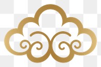 PNG Cloud icon pattern gold calligraphy. AI generated Image by rawpixel.