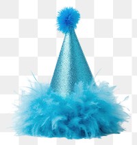PNG Realistic blue glitter party hat with pompon on top white background lightweight celebration. AI generated Image by rawpixel.