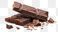 PNG Broken chocolate bar dessert food white background