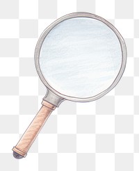 PNG Magnifying glass racket white background reflection. AI generated Image by rawpixel.