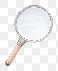 PNG Magnifying glass racket white background reflection. 