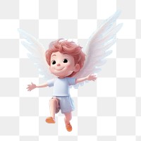 PNG Angle flying in clear pastel sky fantasy cartoon cute. AI generated Image by rawpixel.