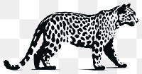 PNG Leopard pattern on brush stroke wildlife cheetah animal. 