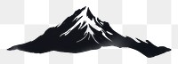 PNG Moutain on paint brush stroke mountain nature white. AI generated Image by rawpixel.