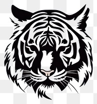 PNG Tiger pattern on brush stroke animal white logo. AI generated Image by rawpixel.