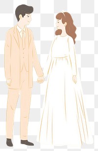 PNG Wedding couple cartoon bride adult. 