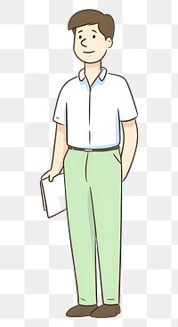 PNG Office man cartoon line standing. AI generated Image by rawpixel.