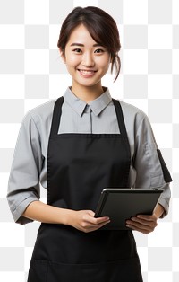 PNG  Woman holding a digital tablet computer adult entrepreneur. AI generated Image by rawpixel.