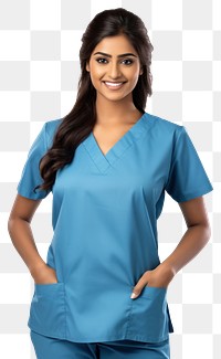 PNG  Indian female doctor portrait scrubs nurse