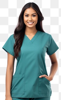 PNG Indian female doctor portrait scrubs nurse. 