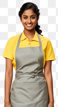 PNG Indian woman in an apron adult midsection outerwear. 