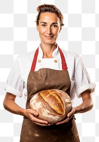 PNG  Female baker bread food chef. AI generated Image by rawpixel.