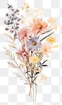 PNG  Dried flower bouquet painting pattern plant