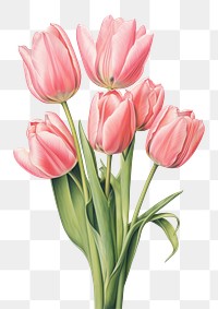 PNG Pink tulip bouquet flower plant inflorescence. AI generated Image by rawpixel.