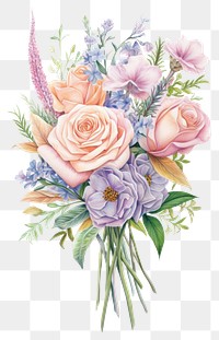 PNG  Wedding flower bouquet painting pattern plant