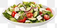 PNG Fresh greek salad plate food meal. AI generated Image by rawpixel.