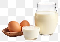 PNG Set of dairy product and egg milk food white background. 