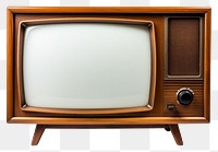 PNG  Vintage tv television screen white background. AI generated Image by rawpixel.