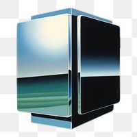 PNG Chrome square reflection horizon art. AI generated Image by rawpixel.