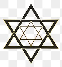 PNG Star of david symbol line gold. 