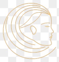 PNG Woman gold line logo. AI generated Image by rawpixel.