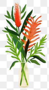PNG Flower painting plant vase. AI generated Image by rawpixel.