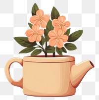 PNG Flower inside tea pot teapot plant cup. AI generated Image by rawpixel.