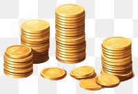PNG Pile of coins money gold white background. AI generated Image by rawpixel.