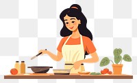 PNG Cooking cartoon female adult. 