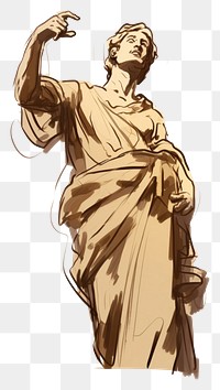 PNG Statue drawing sketch art. AI generated Image by rawpixel.