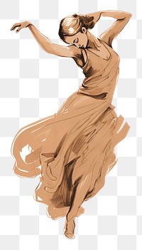 PNG Woman dancing drawing sketch adult. AI generated Image by rawpixel.