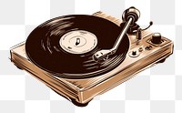 PNG Vinyl player drawing sketch white background. AI generated Image by rawpixel.