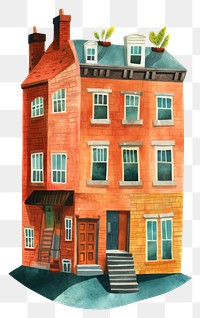 PNG Row house architecture building street. AI generated Image by rawpixel.