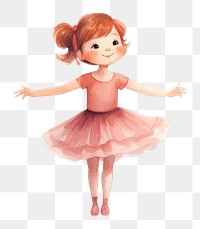 PNG Young girl wearing ballet costume dancing cartoon cute. 