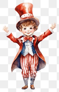 PNG  Circus Ringmaster portrait cartoon costume. 