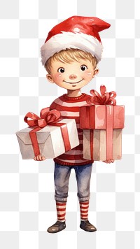 PNG  Happy boy celebrating Christmas christmas cartoon cute. AI generated Image by rawpixel.