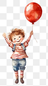 PNG  Portrait balloon cartoon child. AI generated Image by rawpixel.