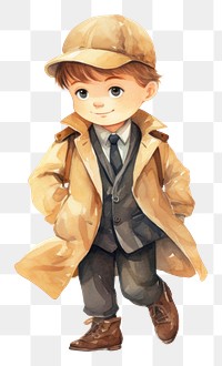 PNG  Cartoon coat cute white background. AI generated Image by rawpixel.