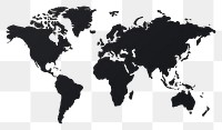 PNG World map silhouette diagram topography. AI generated Image by rawpixel.