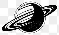 PNG Saturn space logo monochrome. AI generated Image by rawpixel.