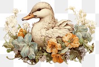 PNG Duck animal flower bird. AI generated Image by rawpixel.