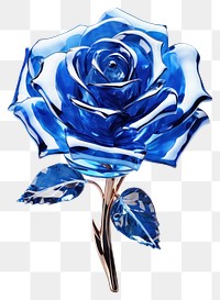 PNG Blue rose gemstone jewelry flower