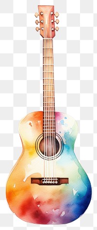 PNG An acoustic guitar white background performance creativity. AI generated Image by rawpixel.