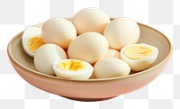 PNG  A brunch of peeled boiled eggs food bowl freshness. AI generated Image by rawpixel.